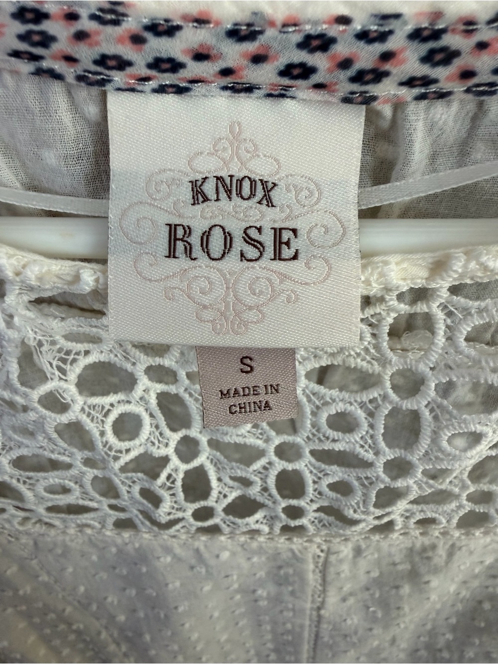 Knox Rose Cream Lace Yoke Ruffle Blouse - Picture 3 of 4